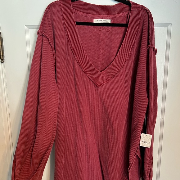 Free People Asher Thermal Knit V-neck Top - Picture 2 of 10
